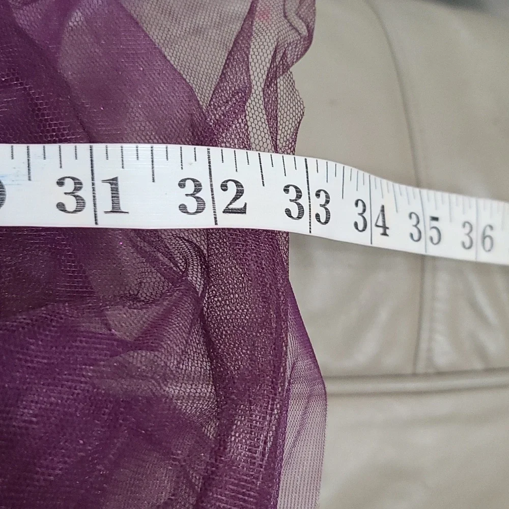 Weissman Dance Costume‎ Girls Purple Sequins Floral Applique Layers Sz LC? EUC